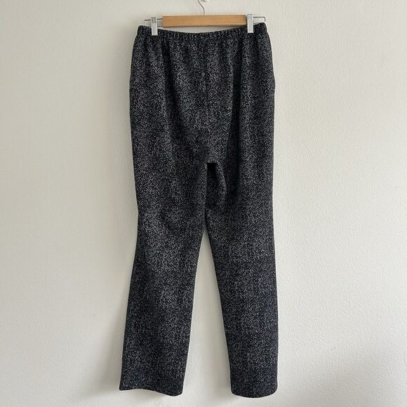 Lands End Size M Patterned Sport Knit Straight Leg Pull On Pants Sweatpants Gray - Picture 2 of 12